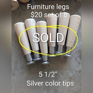 Wooden Furniture Legs with Silver Base